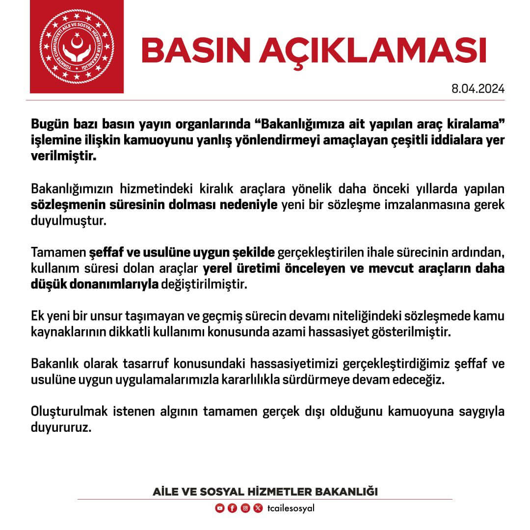 Bakanlık Açıklama
