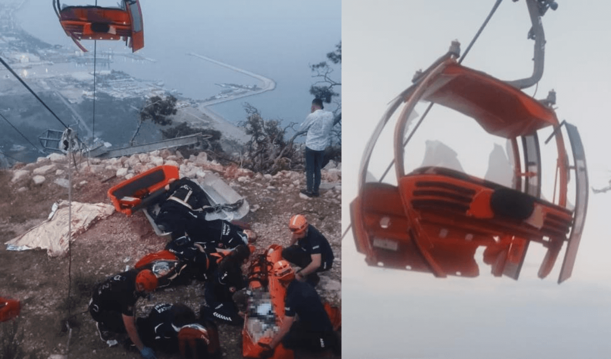 Antalya'da Teleferik Faciası! 1 Ölü, 2’si Çocuk 7 Yaralı!