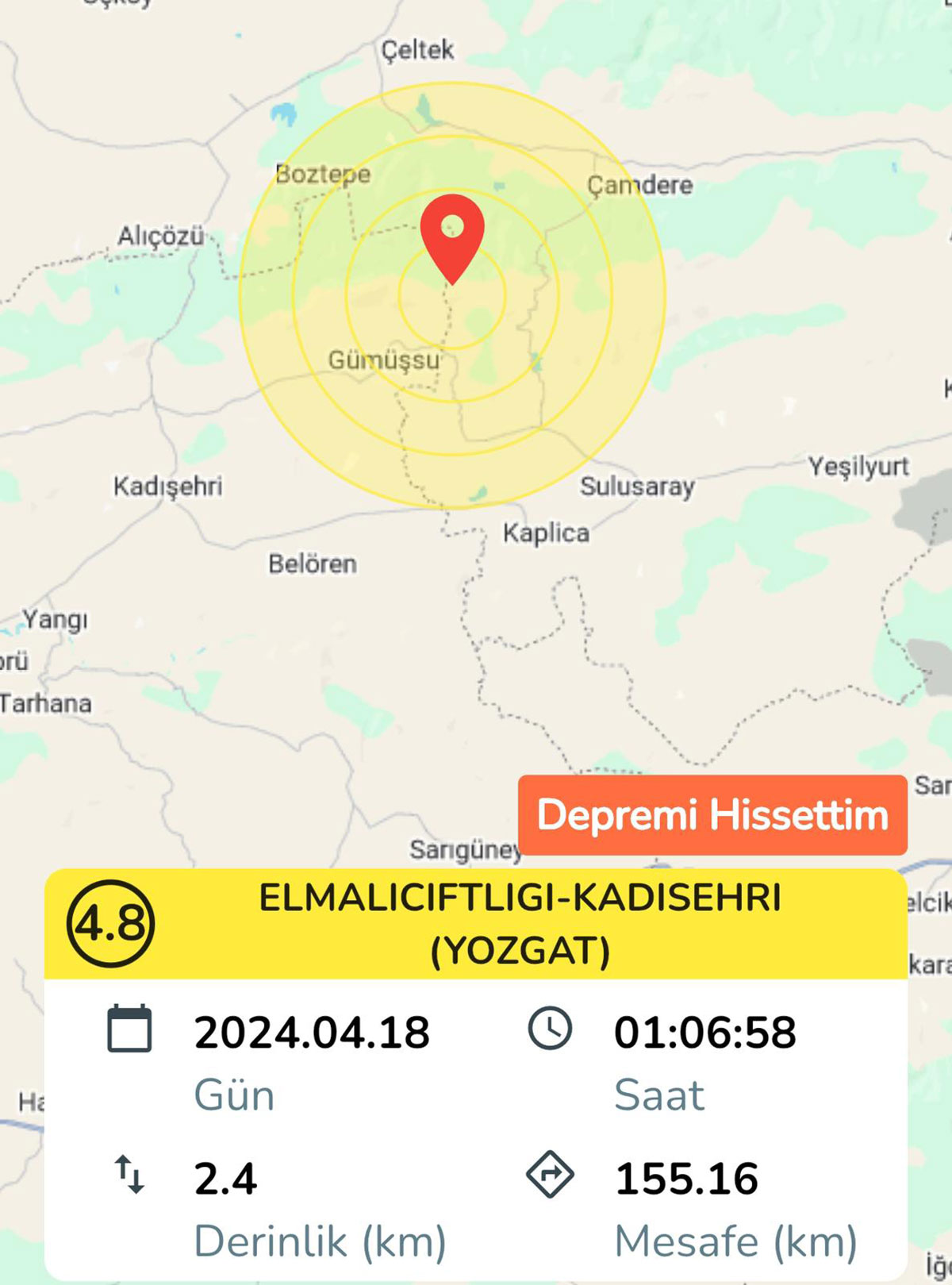 Yozgat Deprem