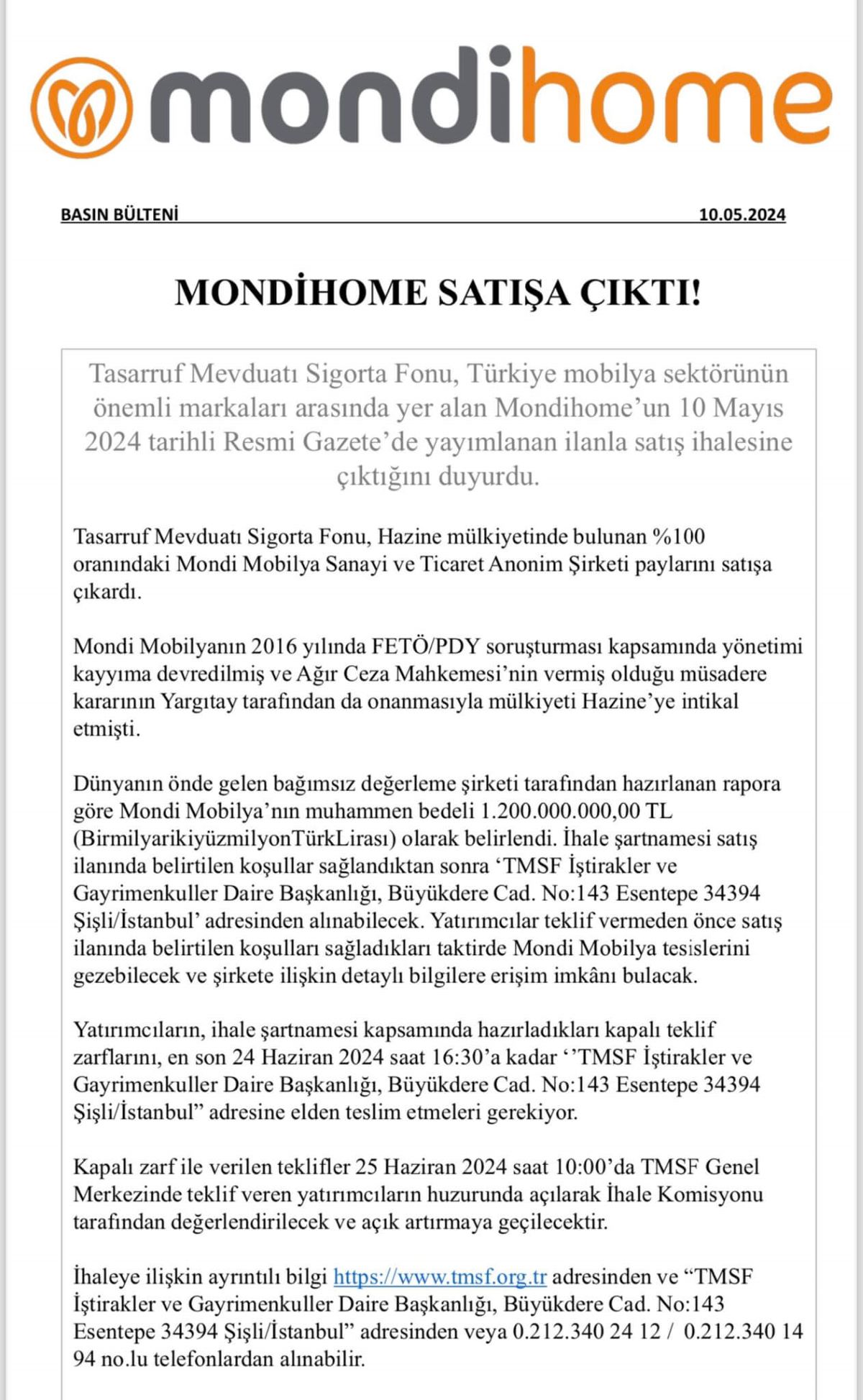 Mondihome Satılıyor