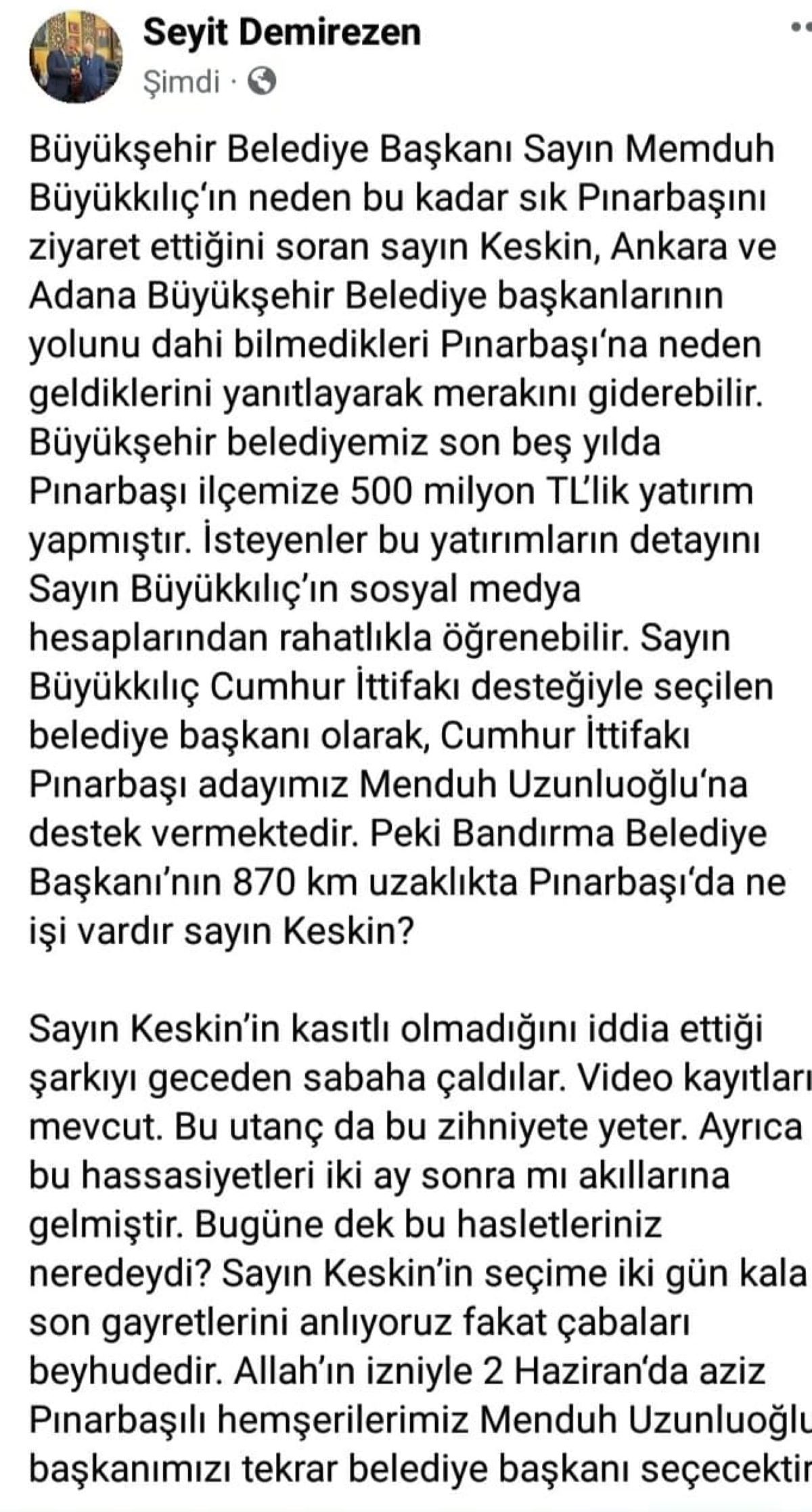 Pınarbaşı Seçimi Öncesi Mhp Ve Chp Arasında Gerginlik Büyüyor Çabaları Beyhudedir 1
