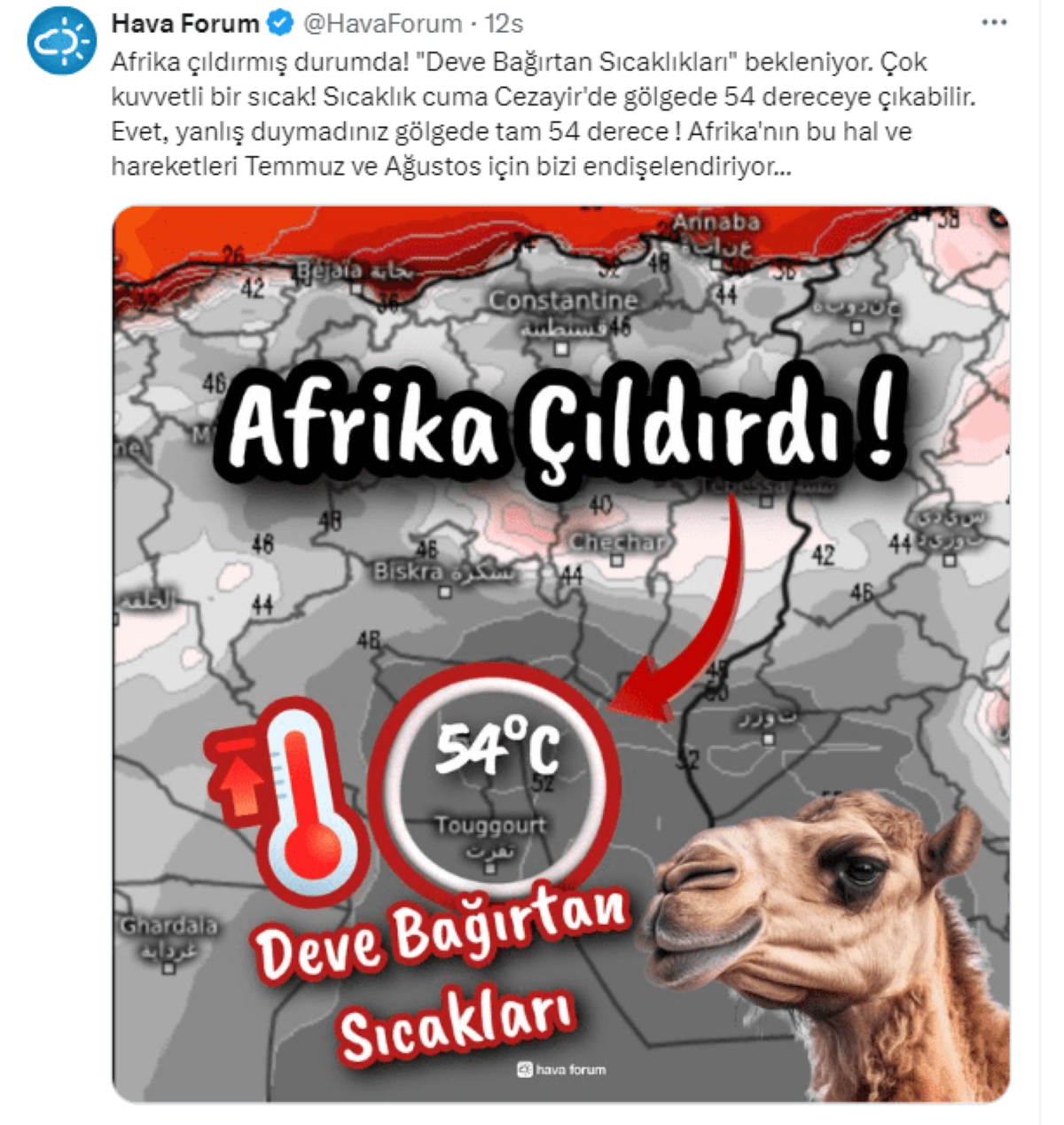 Deve Bağırtan Sıcaklığı