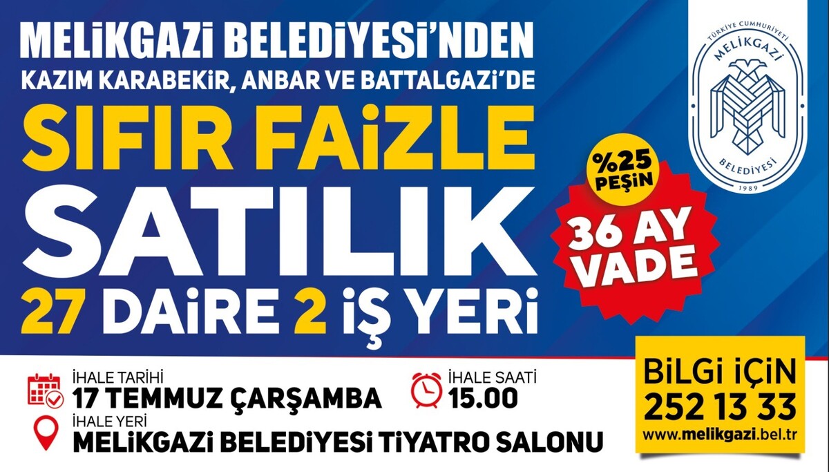Kayseri’de Büyük Fırsat! 27 Daire 2 İş Yeri İhale Edilecek! 22