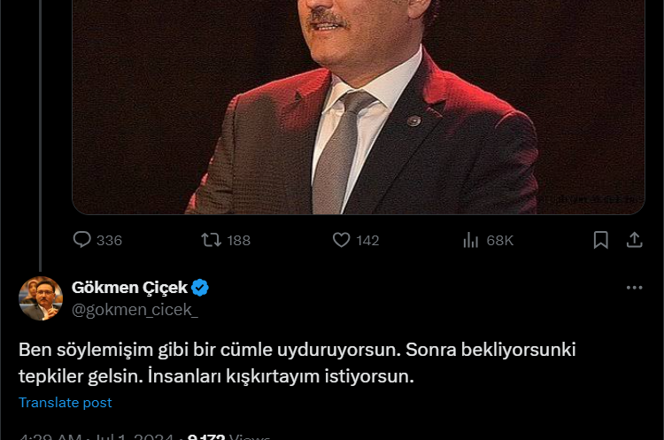 Vali Çi̇çek İftira