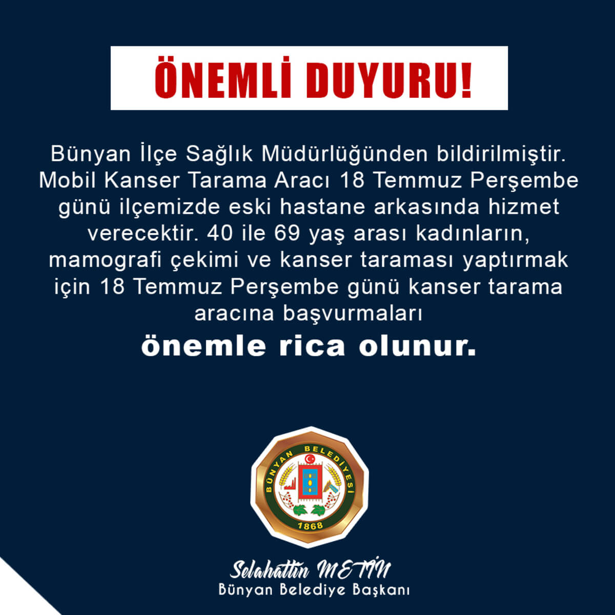 Kayseri’de Bugün Yapılacak! Sağlığınız İçin Kaçırmayın! 22 (1)