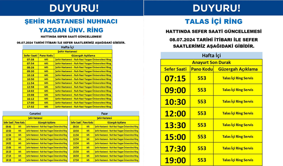 Ulasım Kayseri