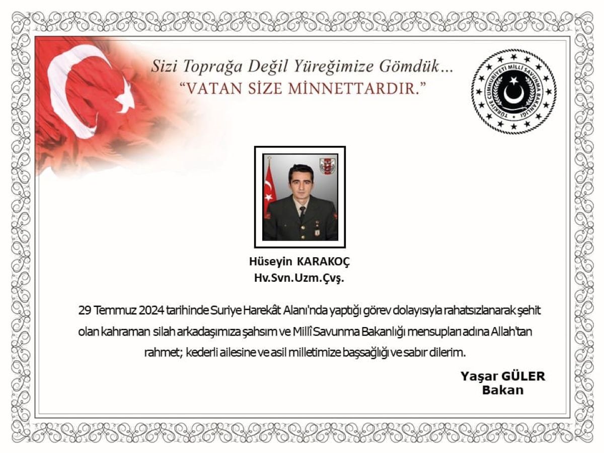 Acı Haber Geldi Şehidimiz Var!