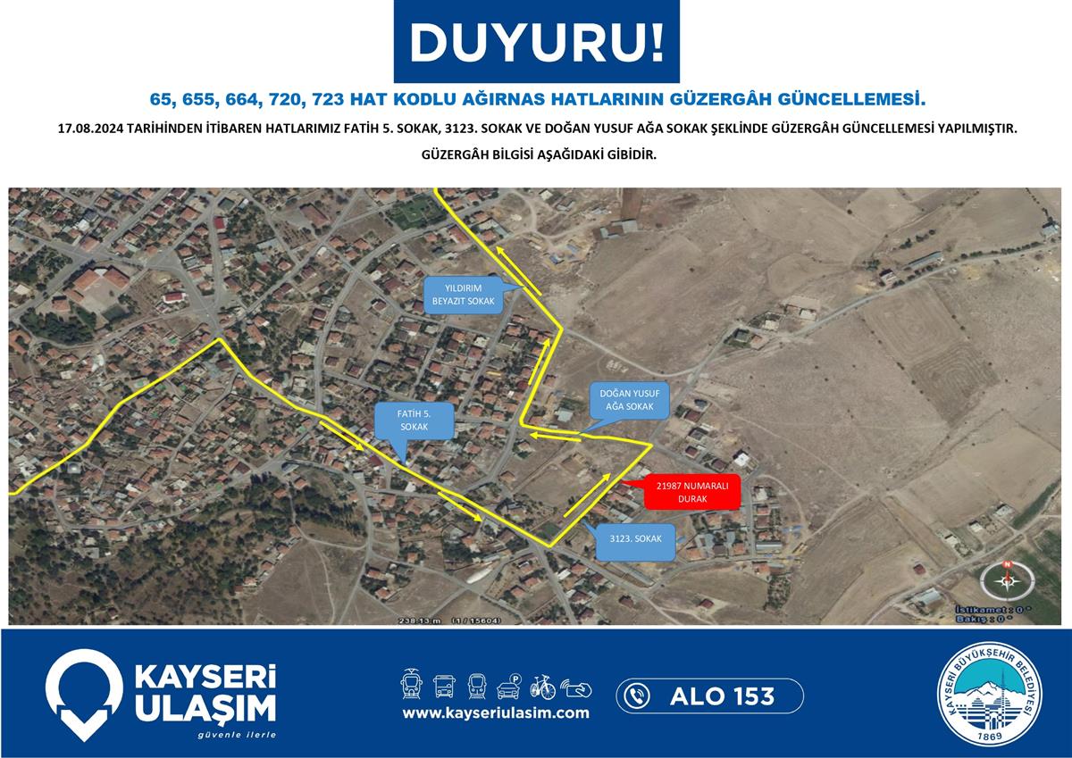 Kayseri'de Sefer Saatleri Ve Güzergahlar Değişti2