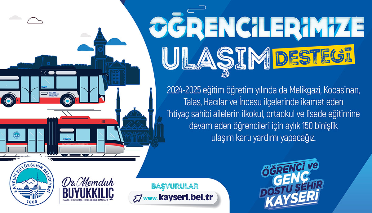 Kayseride Ulaşım Desteği