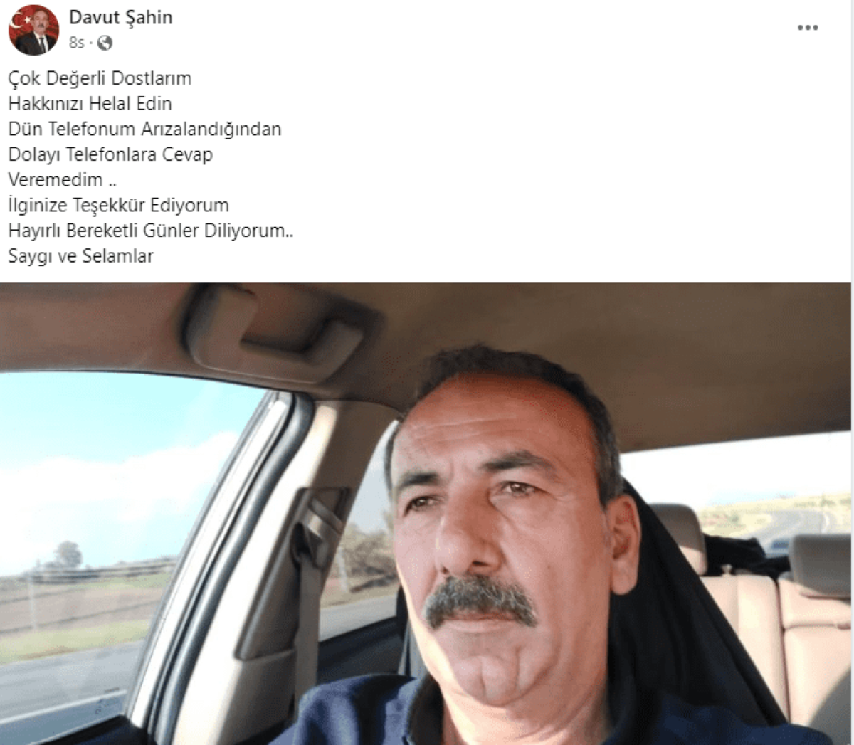 Kayserili Eski Başkan ‘Dayanamıyorum’ Demişti, Bugün İse Dostlarım, Hakkınızı Helal Edin