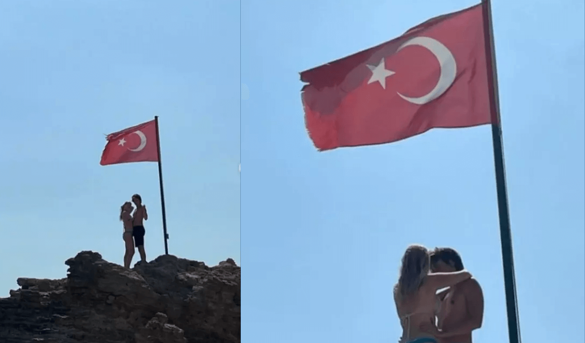 Ünlü Oyuncunun Türk Bayrağı'nın Altındaki Pozu Olay Yarattı!