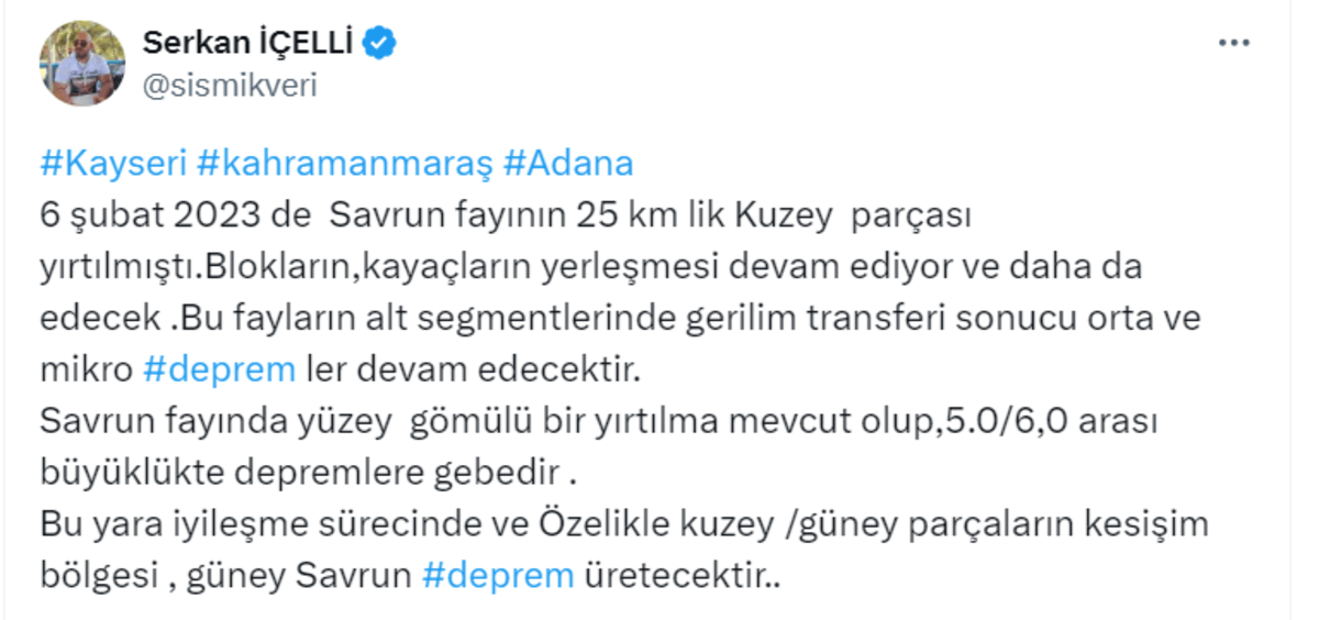 Uzman İsim Kayseri Dahil 3 İli Uyardı! Orta ve Mikro Depremler Devam Edecek!