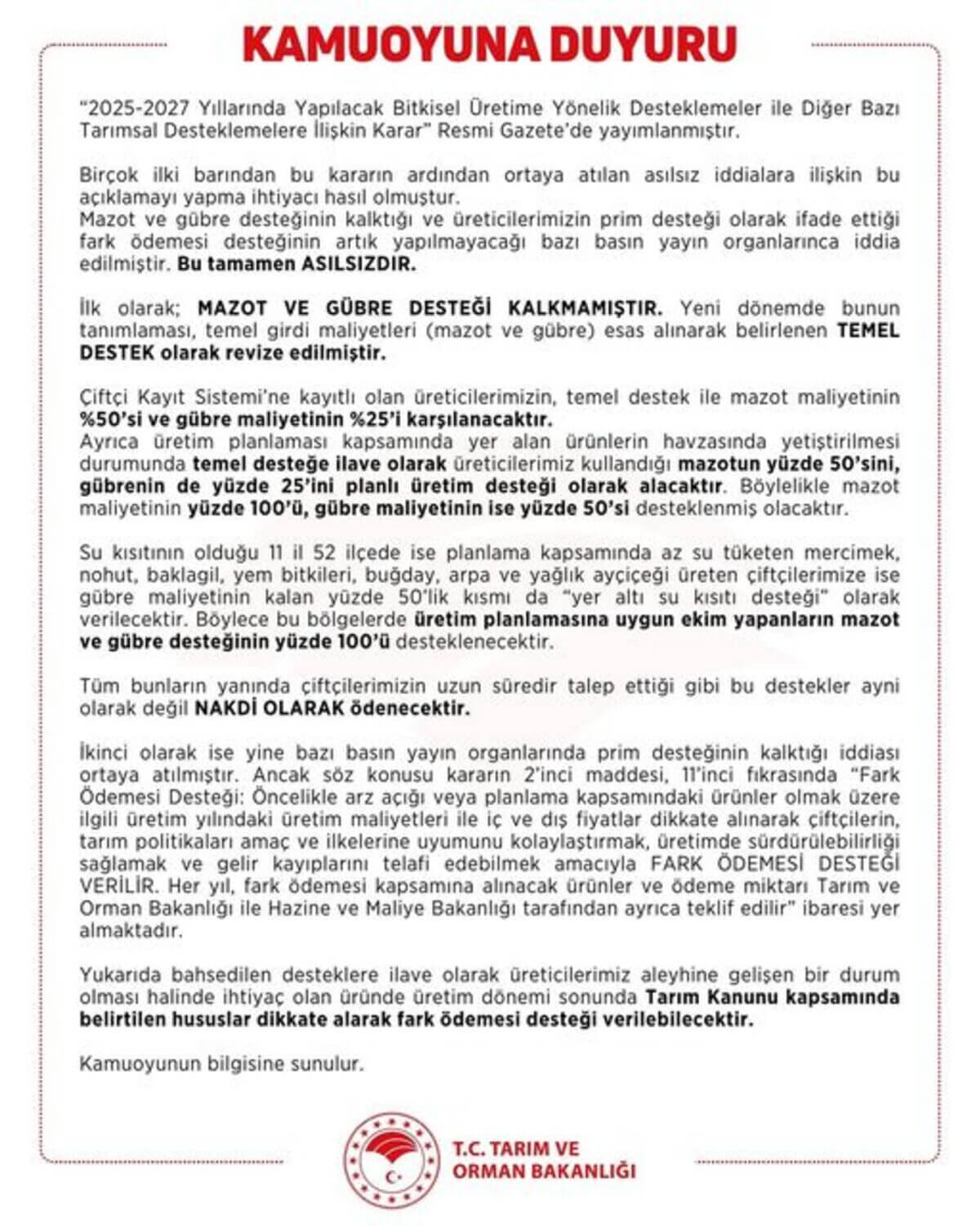 Tarım Ve Orman Bakanlığı