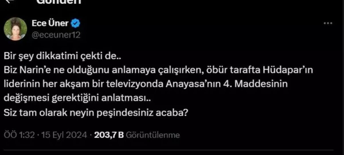 Ünlü Spikerden HÜDA PAR Genel Başkanı’na Narin Tepkisi! Neyin Peşindesiniz?
