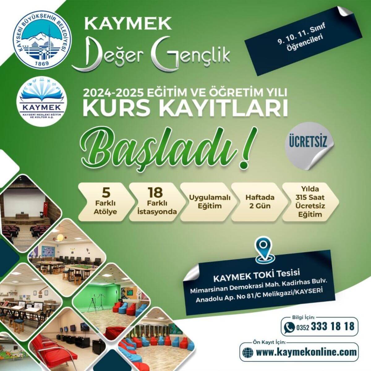 Kayseri’de 18 farklı istasyonda gerçekleşecek! Kayıtlar başladı!
