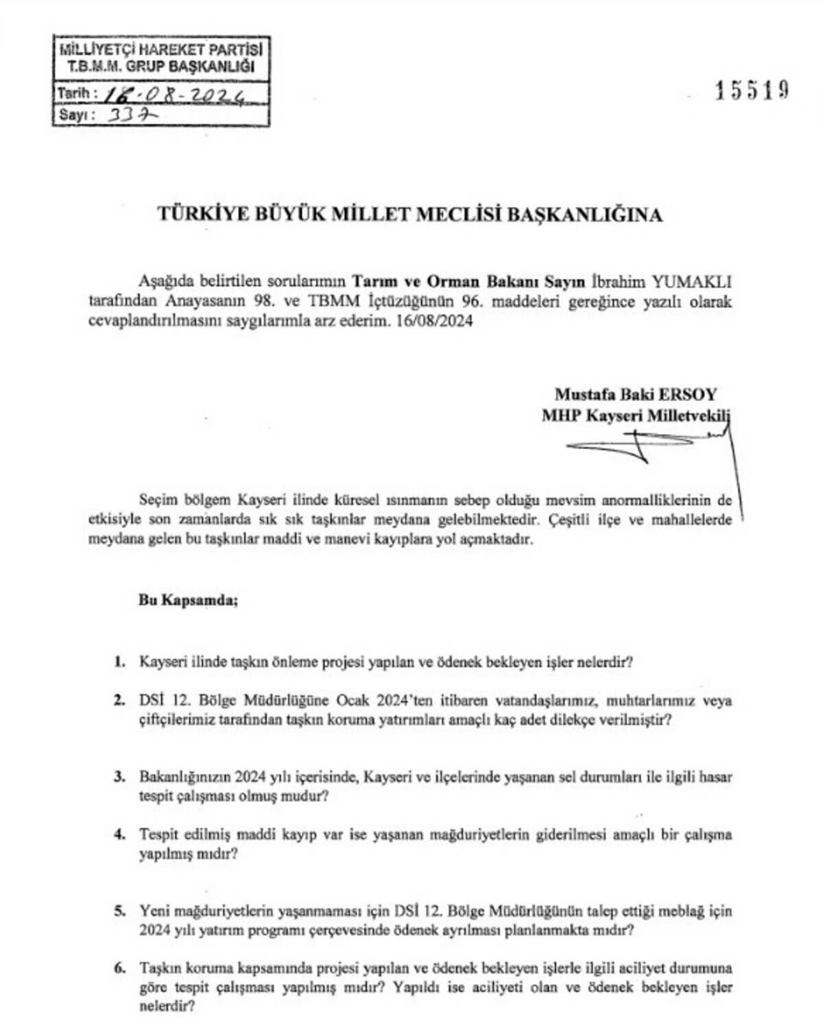 Baki Ersoy’un Sorusuna Bakanlıktan Cevap Geldi! 2 (2)