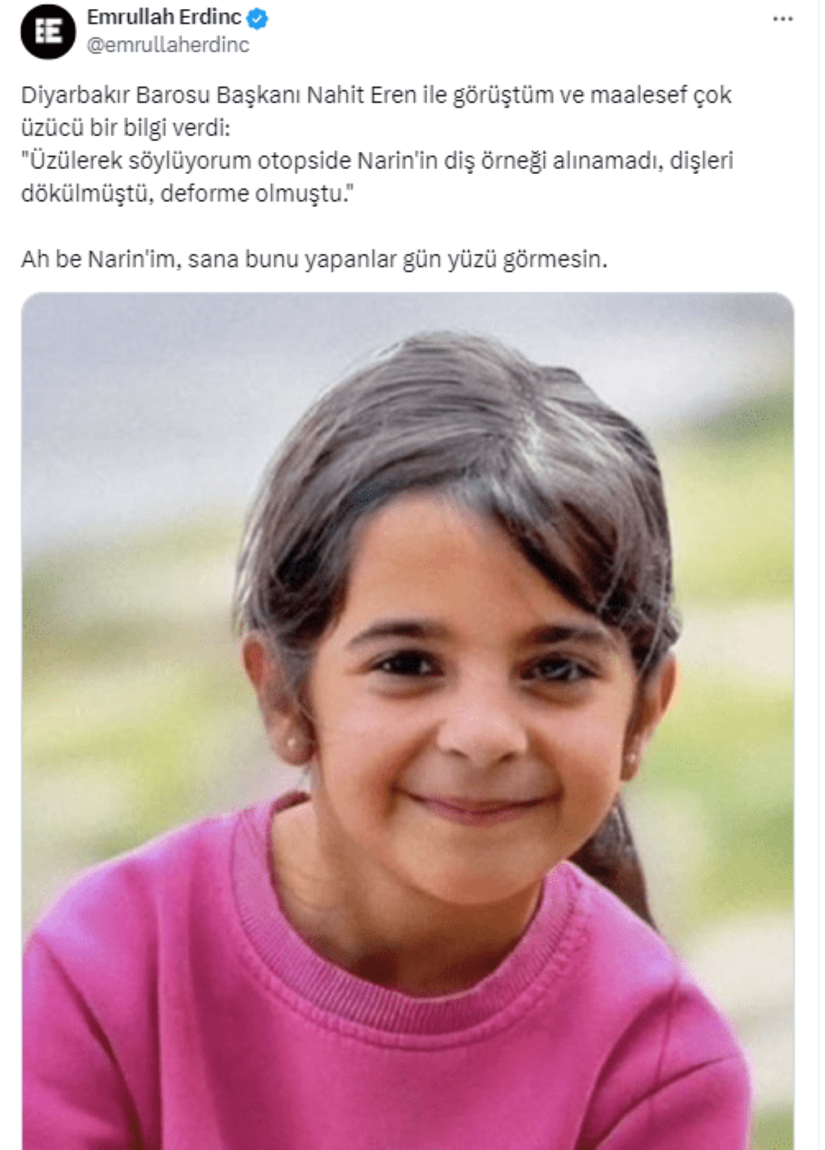 Baro Başkanından Narin Cansız Bedeni İle İlgili Kahreden Açıklama!