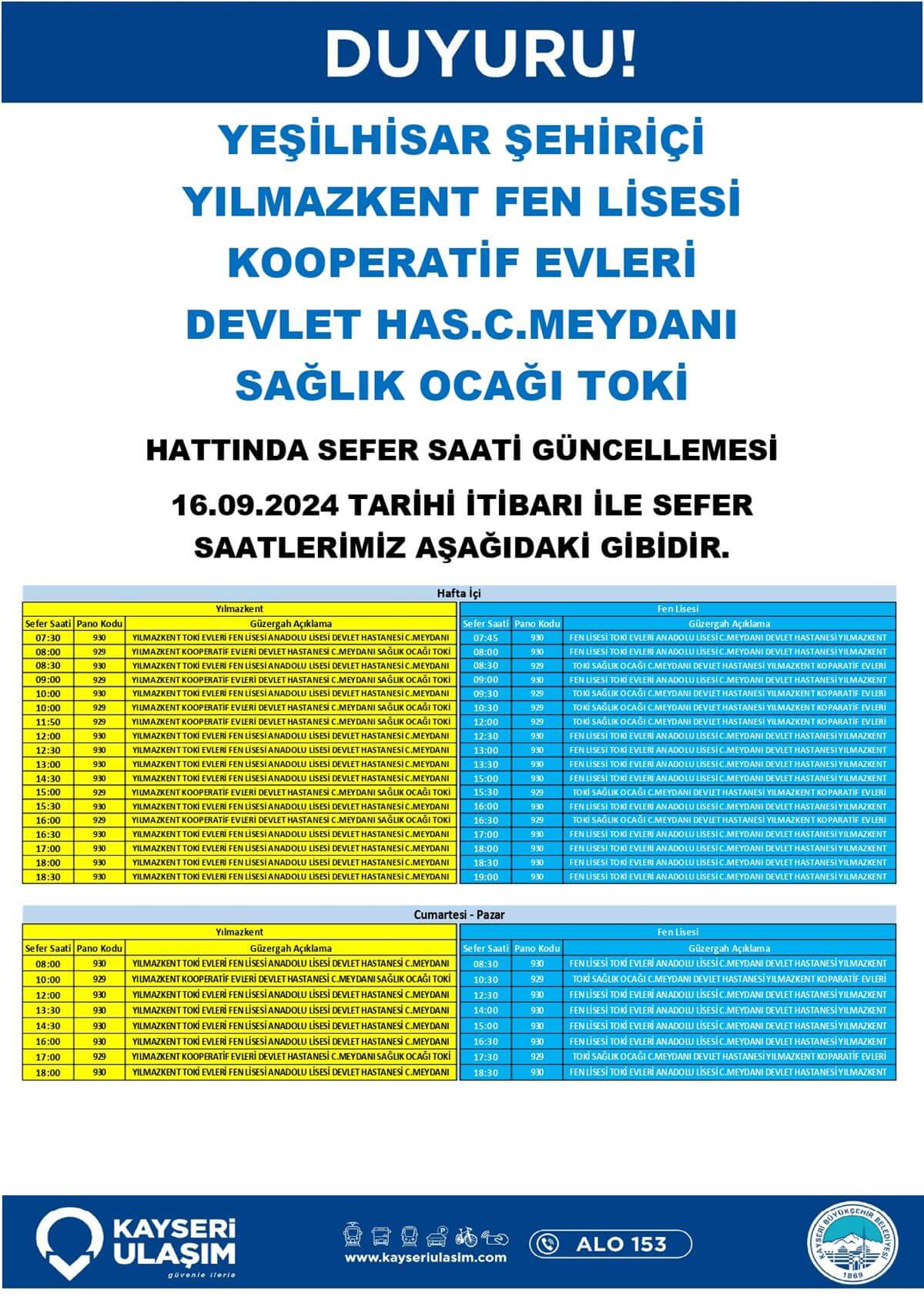 Ilçeler Sefer Saatleri7