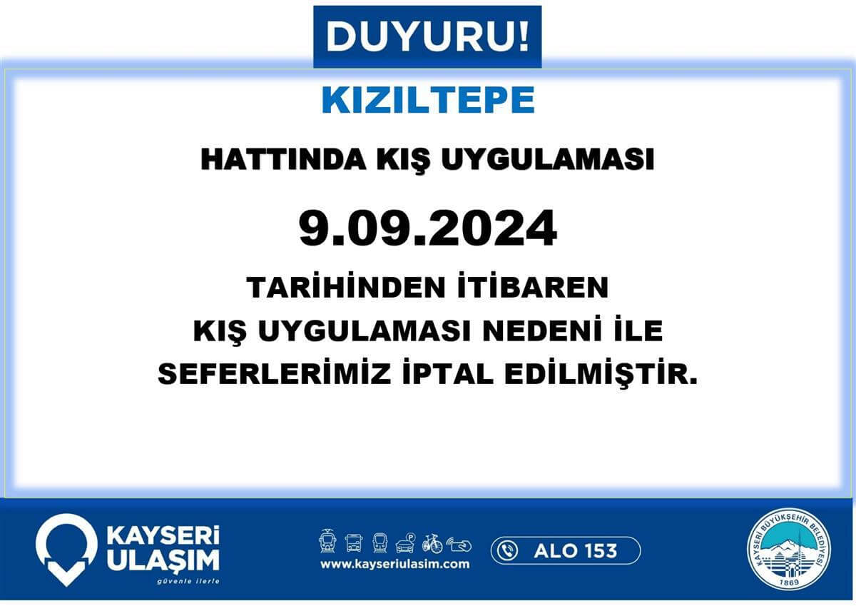 Kızıltepe Hattında Kış Uygulaması