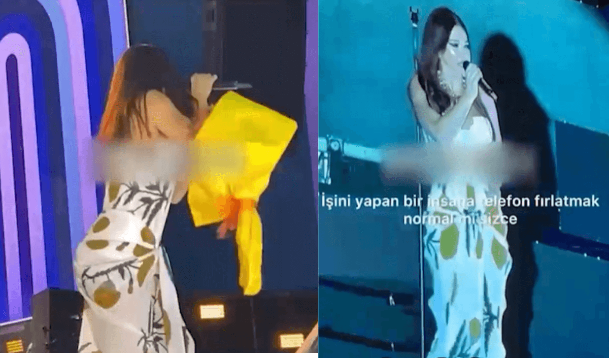 Simge Sağın’a Sahnede Büyük Şok! Suratına Telefon Fırlatıldı!