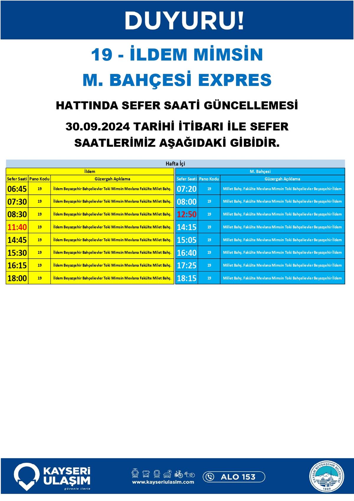 Serfer Saatleri Güncellendi