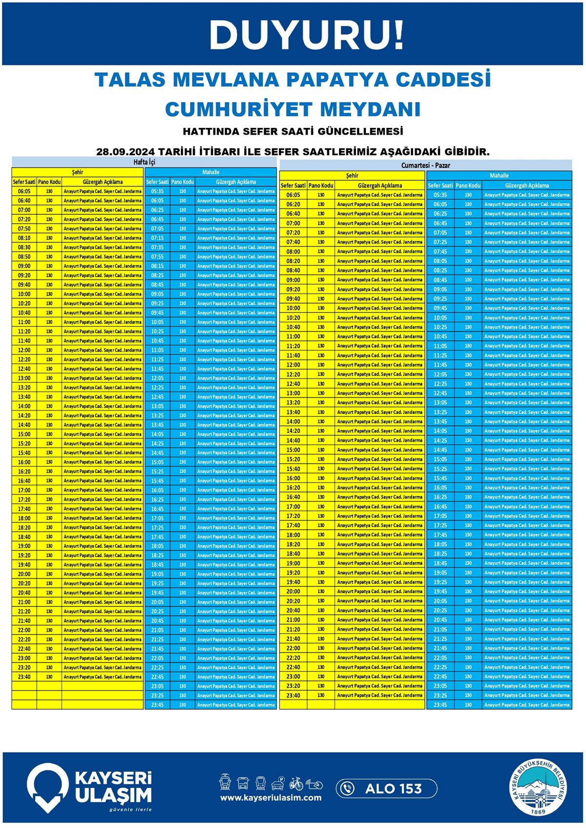 Serfer Saatleri Güncellendi14