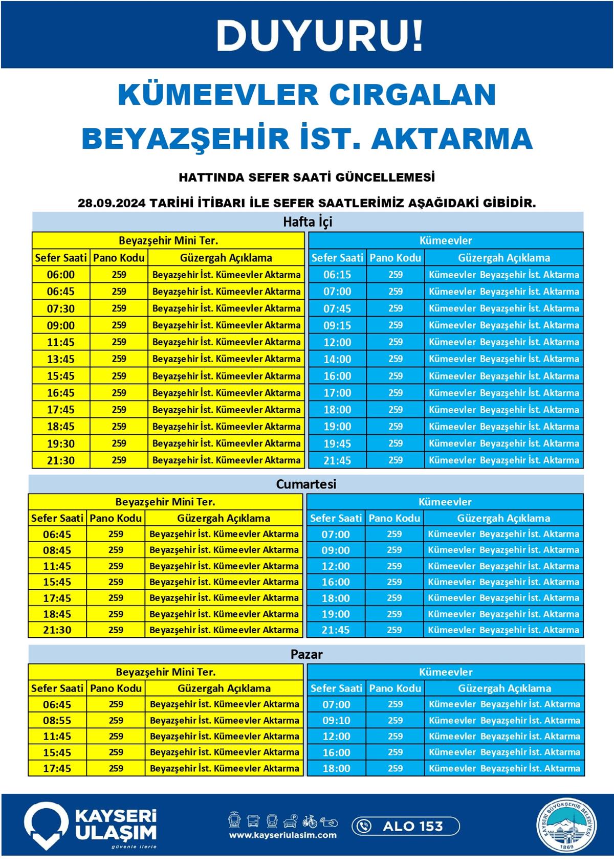 Serfer Saatleri Güncellendi9
