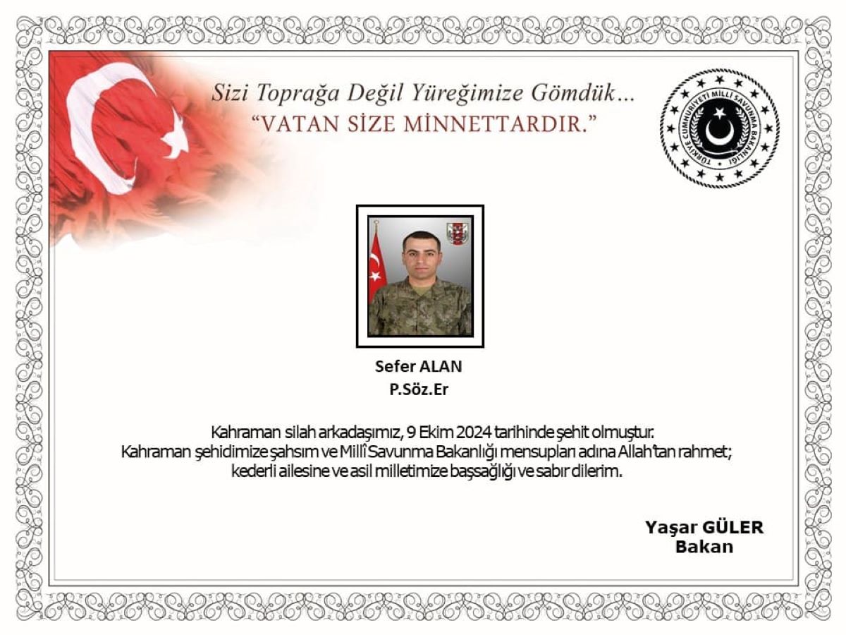 Acı Haber Geldi Şehidimiz Var