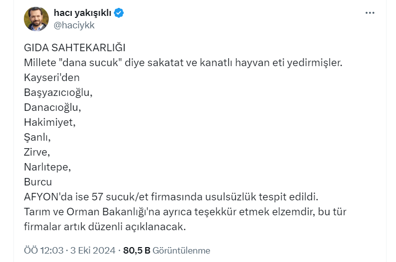 Kayserili Gazeteci’den Kayseri’de Gıda Sahtekârlığına Tepki!