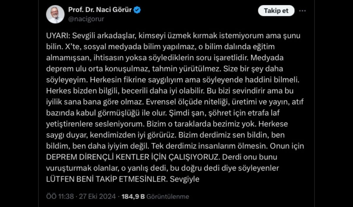 Naci Görür tepki  1