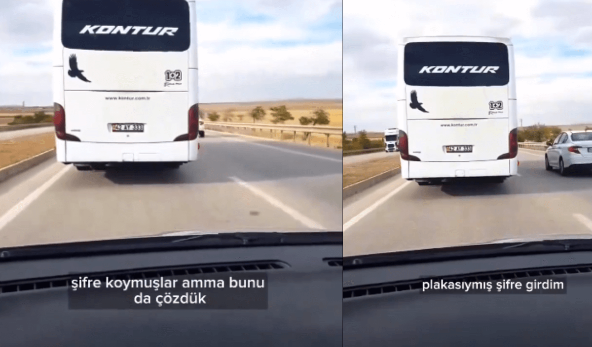 Plakasıyla Şifreyi Çözdü! Dedektif Gibi Otobüsü Takip Etti!
