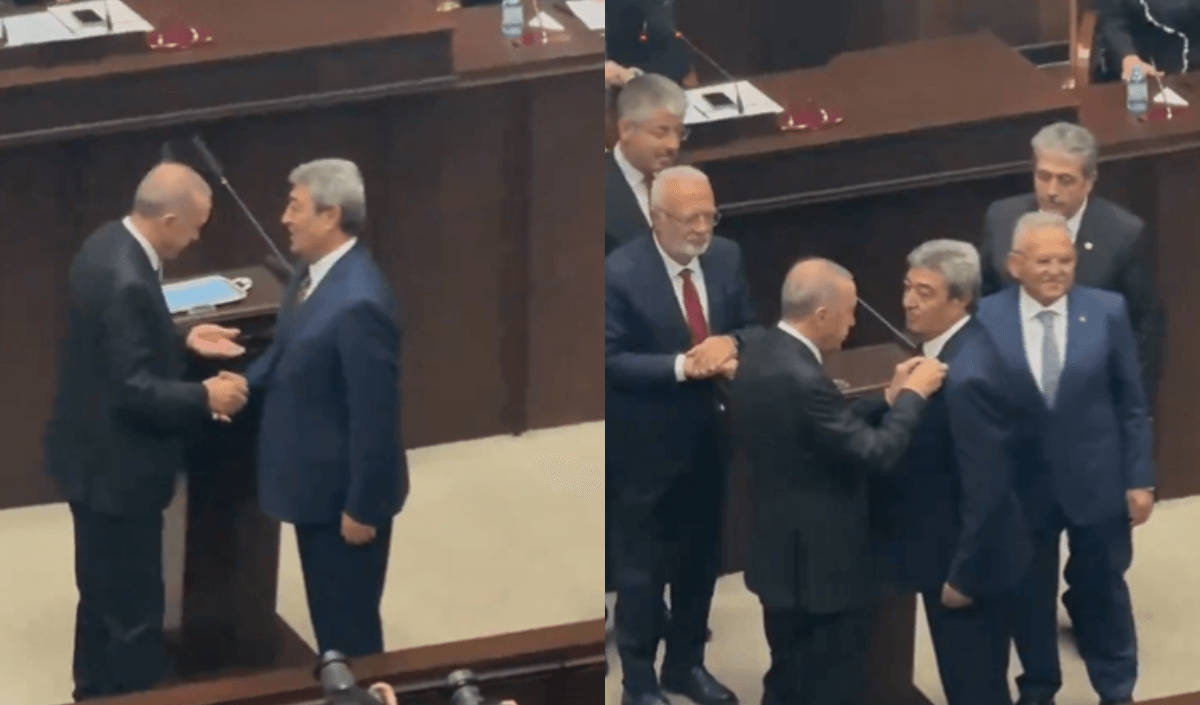 İYİ Parti’den istifa eden Dursun Ataş’ın rozetini Cumhurbaşkanı Erdoğan taktı!