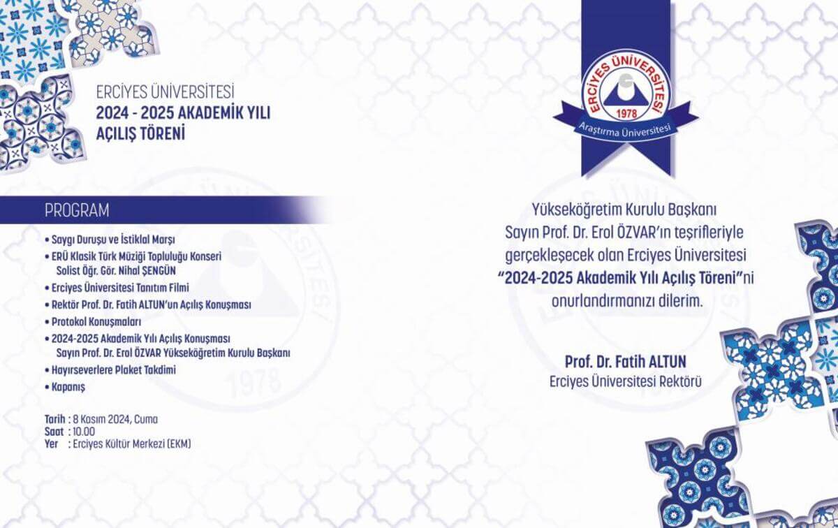 ERÜ’den büyük davet! YÖK Başkanı Prof. Dr. Özvar Kayseri’ye geliyor!