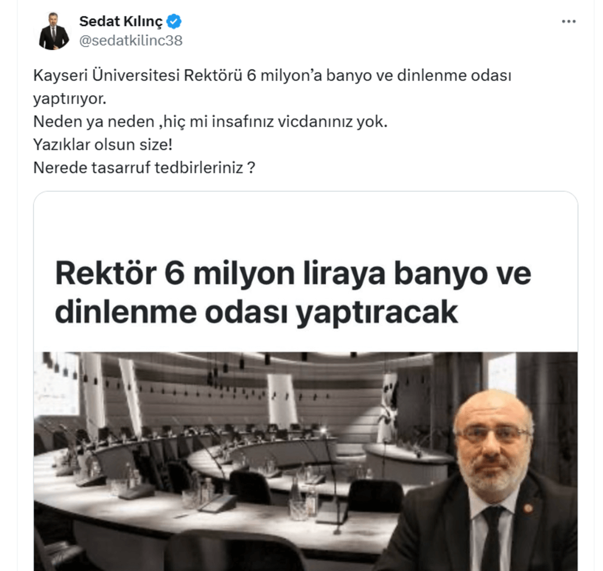 İYİ Partili Kılınç KAYÜ Rektörüne ateş püskürdü: Yazıklar olsun size!