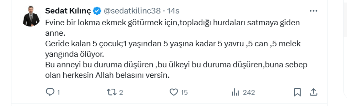 Kayserili siyasetçi kahreden olaya ateş püskürdü: Sebep olan herkesin Allah belasını versin!