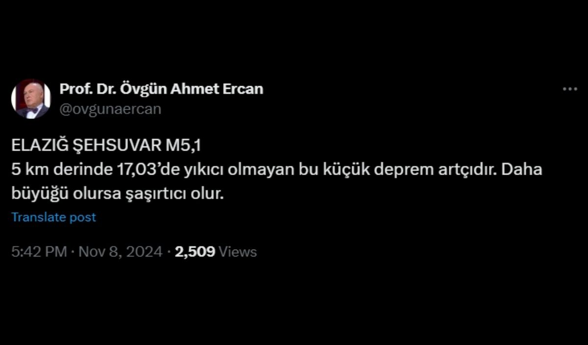 Elazığ Deprem Açıklama Ahmet