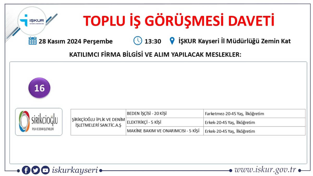 Işkur Iş Ilanları 13