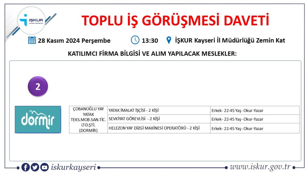 Işkur Iş Ilanları 2