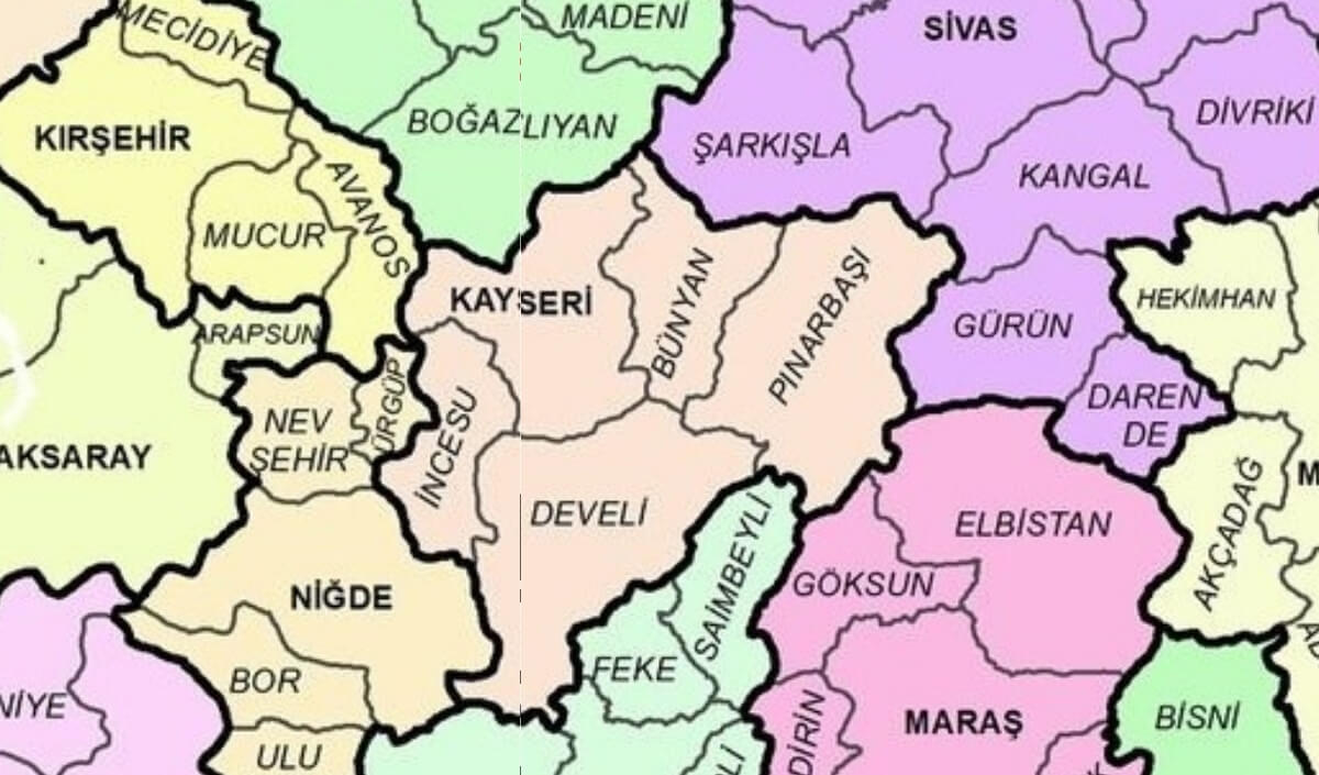 Kayseri’nin 1927 Yılındaki Haritası Gündem Oldu! Bakın Hangi Ilçeler Hangilerine Bağlıydı! (2)