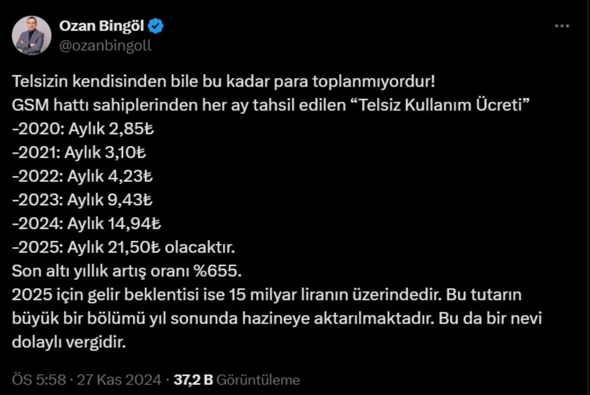 Telsiz Kullanım Ücreti Zam Ozan Bingöl (1)