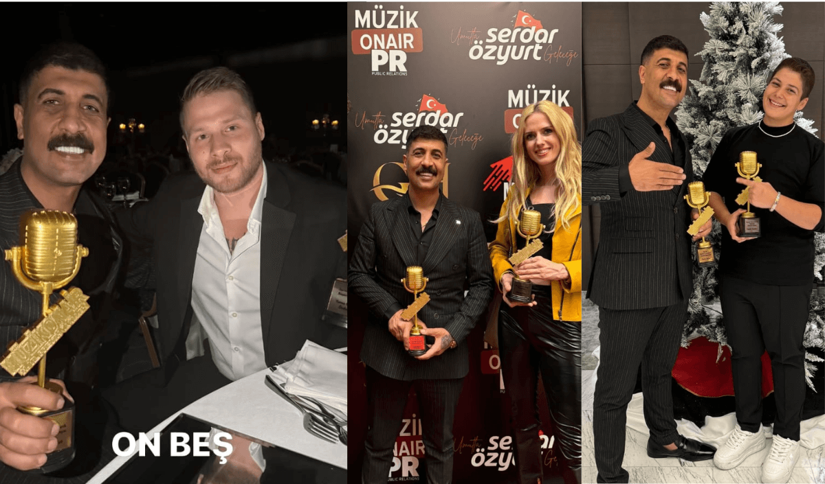Kayserili şarkıcının katıldığı ödül gecesine ünlü yağdı!