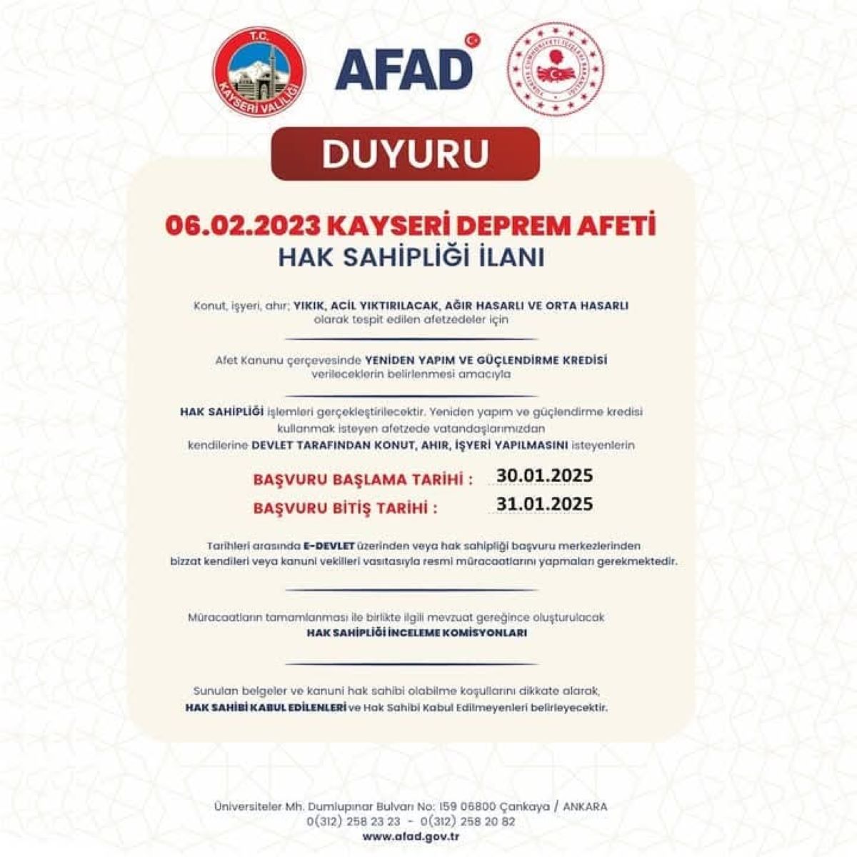 Afad Duyuru