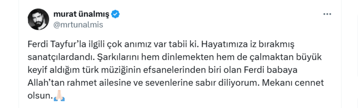 Kayserili ünlü oyuncudan Ferdi Tayfur paylaşımı: Çok anımız var!