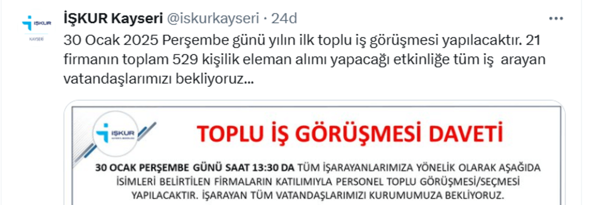 kayseri işkkur