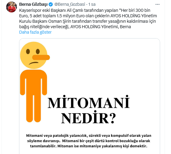 Mitomani Berna Gözbaşı