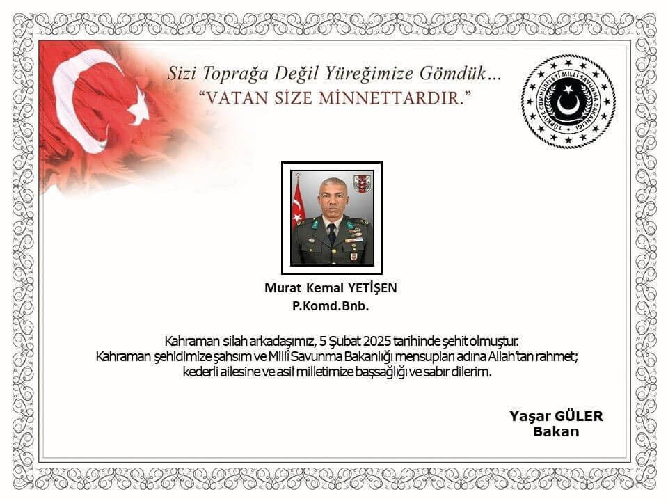 MSB acı haberi duyurdu: Pençe Kilit Operasyonunda bir asker şehit düştü!