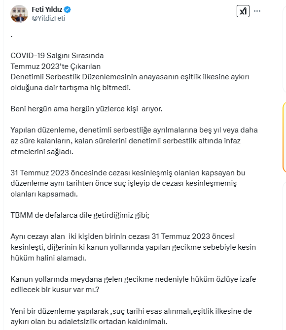 Ceza Affı Fethi Yıldız