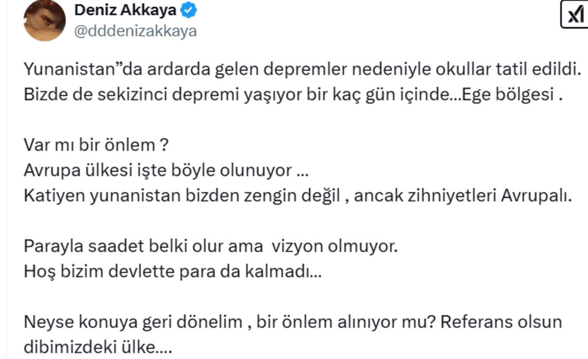 deniz akkaya ege denizi deprem