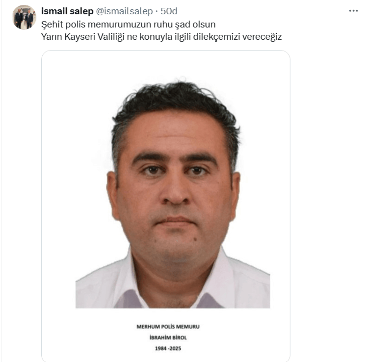 Kayseri’de şehit olan polis memuru için Zafer Partisi’nden dikkat çeken istek!