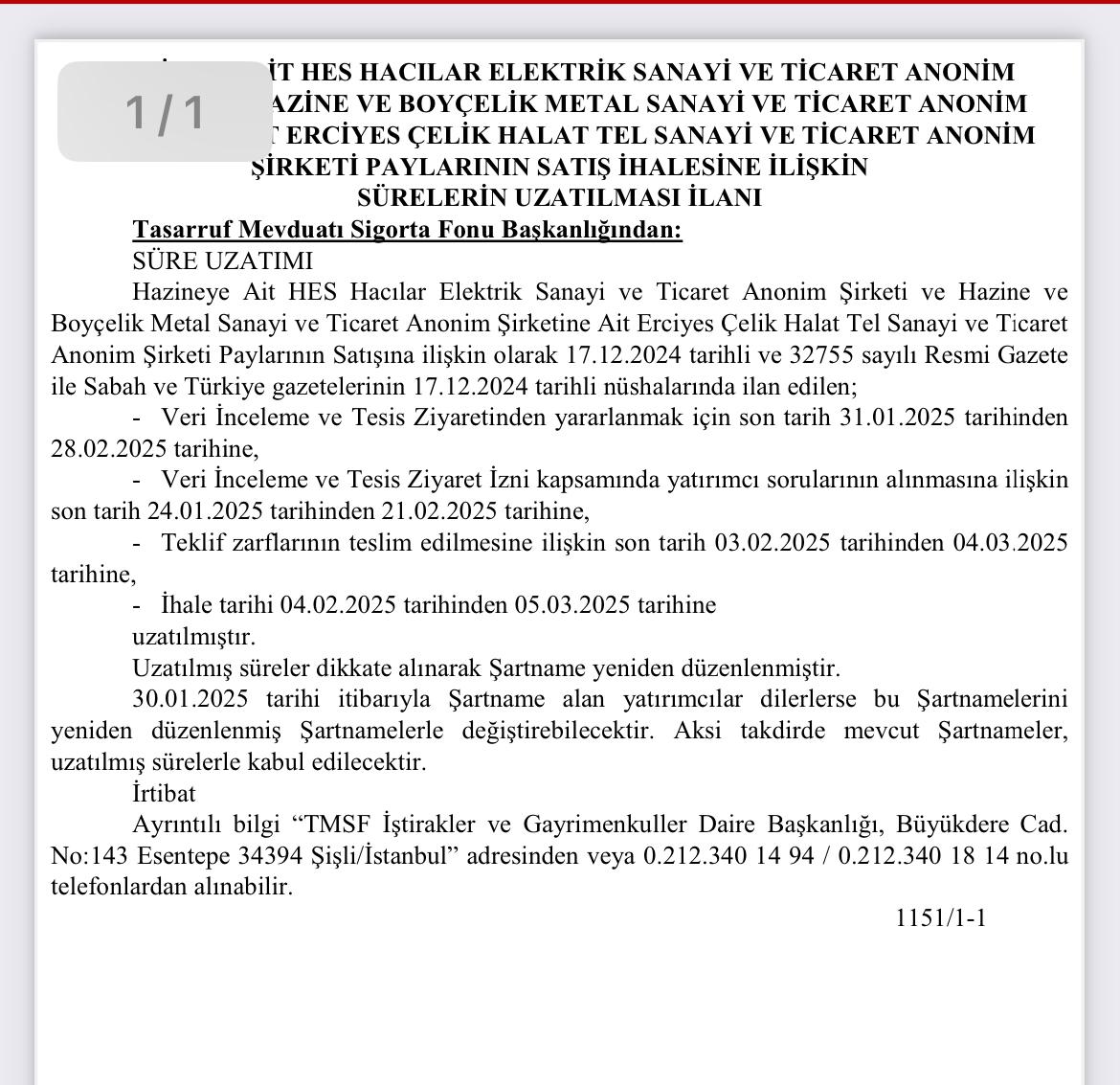 Hes Hacılar Elektrik Tmsf Satış